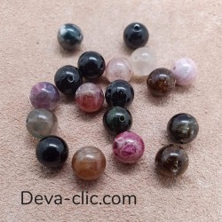 Perles tourmaline multicolore