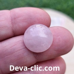 Cabochon rond quartz rose